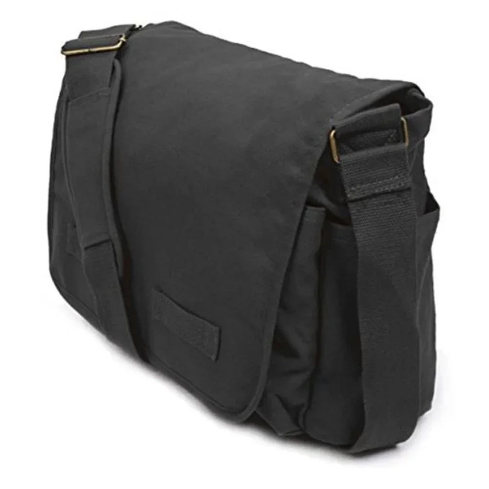 Canvas Messenger Bag Military Laptop Shoulder Crossbody 15.6in Large